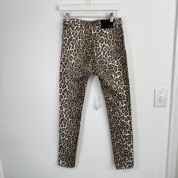 R13 Tyler High Rise Skinny Jeans Leopard Print Boho Old Money Womens 26 - Picture 5 of 11